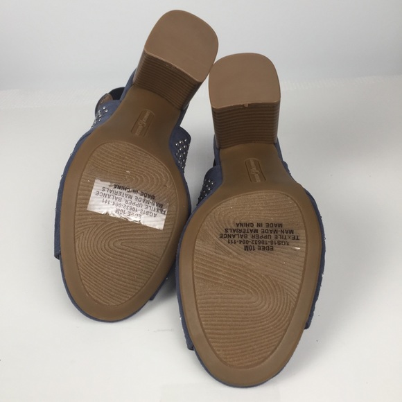 Andrew Geller blue punched leather w/ studs 10 - Picture 8 of 8